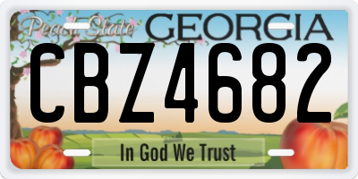 GA license plate CBZ4682