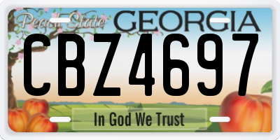 GA license plate CBZ4697