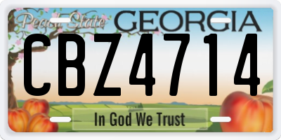 GA license plate CBZ4714
