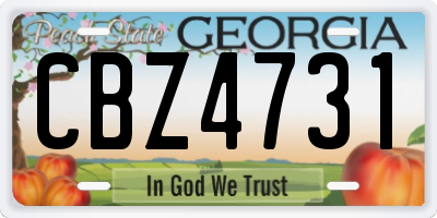 GA license plate CBZ4731