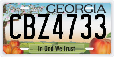 GA license plate CBZ4733