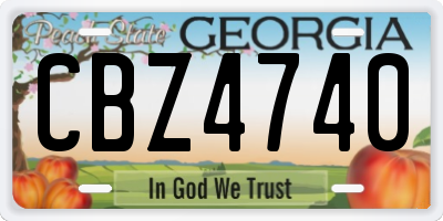 GA license plate CBZ4740