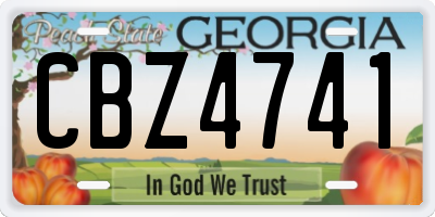 GA license plate CBZ4741
