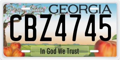 GA license plate CBZ4745