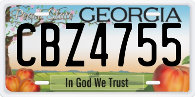 GA license plate CBZ4755
