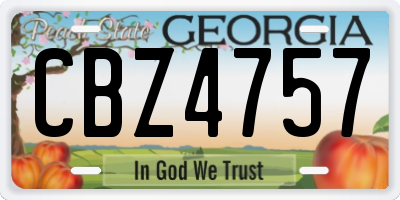 GA license plate CBZ4757