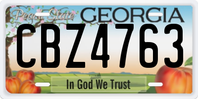 GA license plate CBZ4763