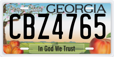 GA license plate CBZ4765