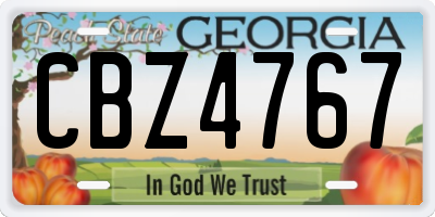 GA license plate CBZ4767