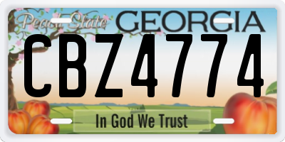 GA license plate CBZ4774