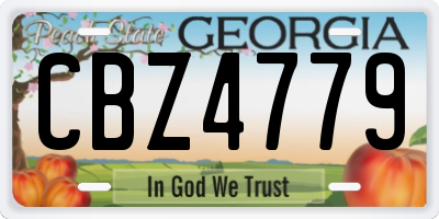 GA license plate CBZ4779