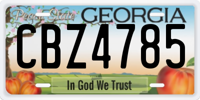 GA license plate CBZ4785