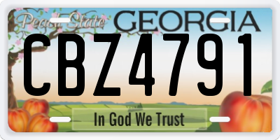 GA license plate CBZ4791
