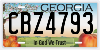 GA license plate CBZ4793