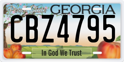 GA license plate CBZ4795