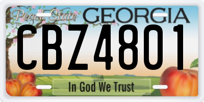 GA license plate CBZ4801
