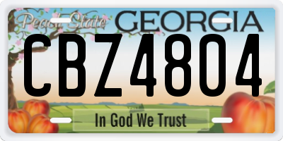 GA license plate CBZ4804
