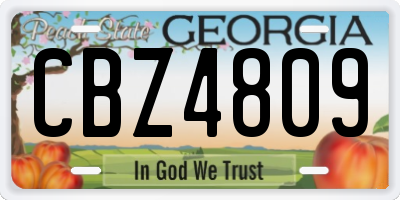 GA license plate CBZ4809