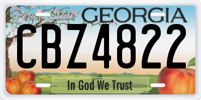 GA license plate CBZ4822