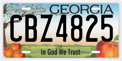 GA license plate CBZ4825