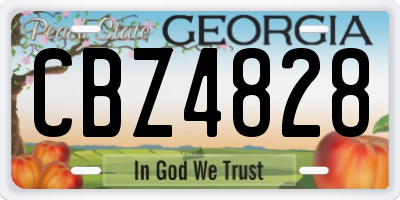GA license plate CBZ4828