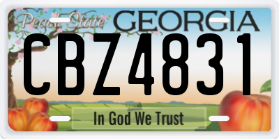 GA license plate CBZ4831