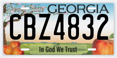 GA license plate CBZ4832