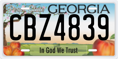GA license plate CBZ4839