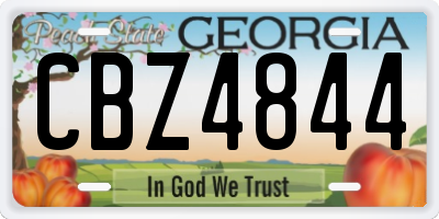 GA license plate CBZ4844