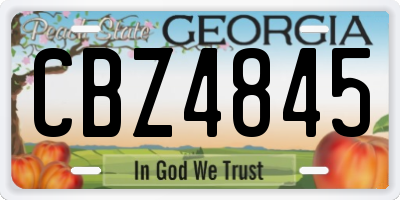 GA license plate CBZ4845
