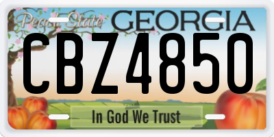 GA license plate CBZ4850