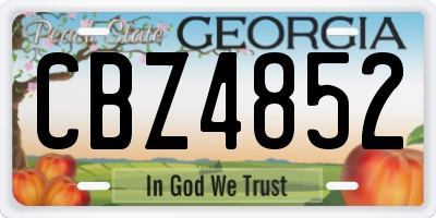 GA license plate CBZ4852