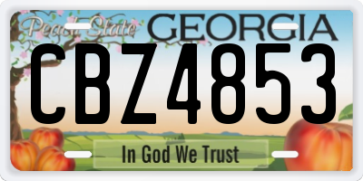 GA license plate CBZ4853