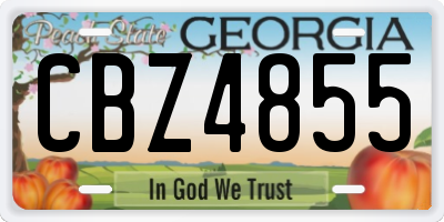 GA license plate CBZ4855