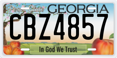 GA license plate CBZ4857
