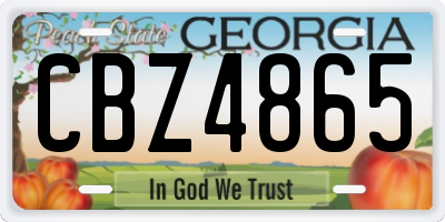 GA license plate CBZ4865