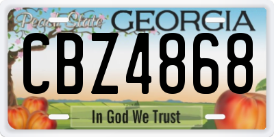 GA license plate CBZ4868