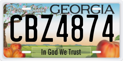 GA license plate CBZ4874