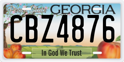 GA license plate CBZ4876