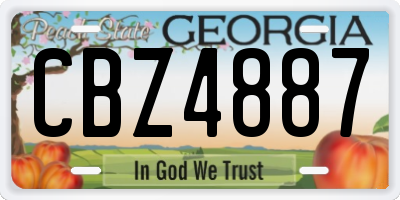 GA license plate CBZ4887