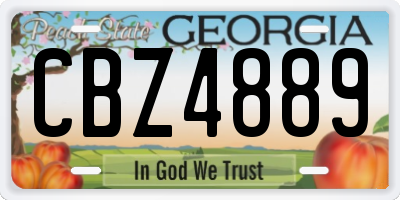 GA license plate CBZ4889