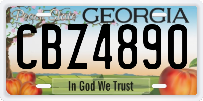 GA license plate CBZ4890