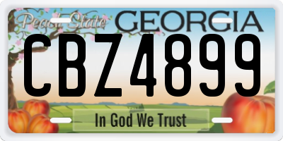 GA license plate CBZ4899