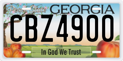 GA license plate CBZ4900