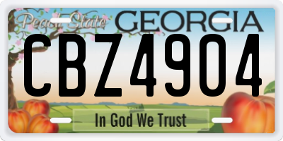 GA license plate CBZ4904