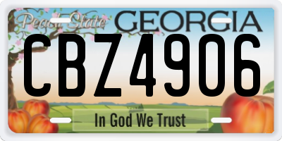 GA license plate CBZ4906