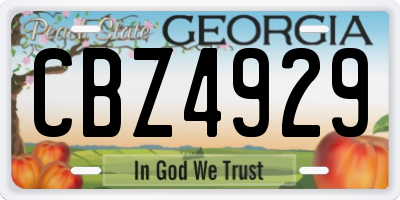 GA license plate CBZ4929