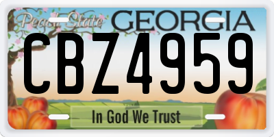 GA license plate CBZ4959