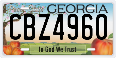 GA license plate CBZ4960