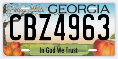 GA license plate CBZ4963